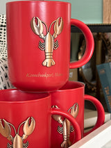 Kennebunkport lobster red/gold mug - 173 Mercantile
