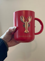 Kennebunkport lobster red/gold mug - 173 Mercantile