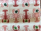 Santa lobster tea towel