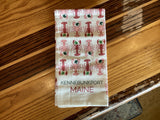Santa lobster tea towel