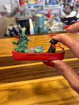 Dog Canoe Ornament