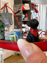 Dog Canoe Ornament