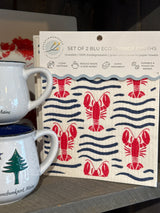 Lobster Waves Blu Eco set of two