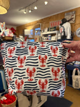 Lobster Waves large canvas pouch