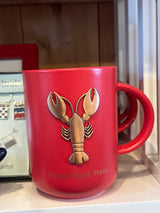 Kennebunkport lobster red/gold mug