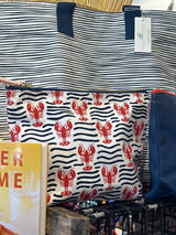 Lobster Waves large canvas pouch