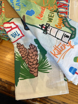 Maine map tea towel