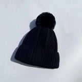 Minimalist Solid Color Fold-Over Cuff Knit Hat
