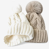 Minimalist Solid Color Fold-Over Cuff Knit Hat